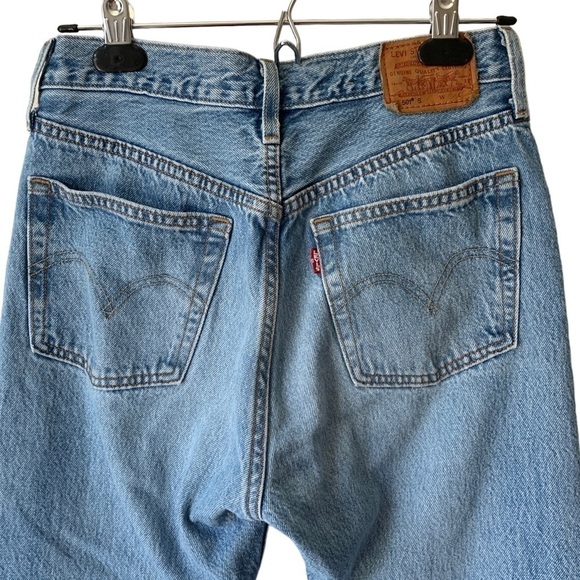 Levi's Premium 501 S High Rise Ankle Medium Wash Denim Jeans Women's Size 26 - Picture 7 of 10